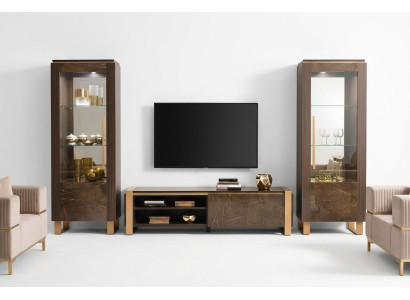 Set di mobili da soggiorno Designer Soggiorno Credenza 2x Vetrina 3 pezzi.