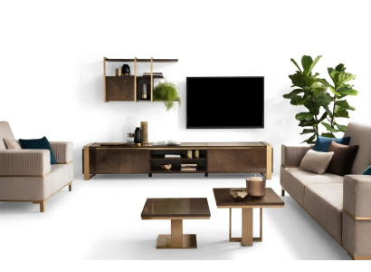Mobile TV di lusso basso e largo, armadio XXL, tavolo in legno per soggiorno, nuovo, hotel.