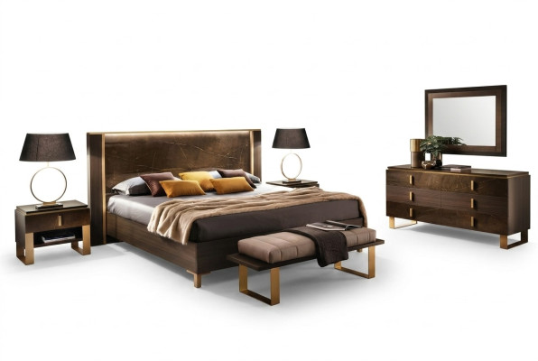 Set da letto camera da letto Design Moderno di Lusso 2 comodini Italiani 3 pezzi