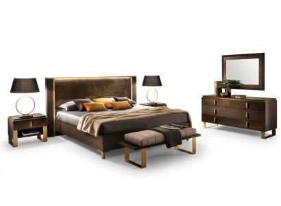 Set da letto camera da letto Design Moderno di Lusso 2 comodini Italiani 3 pezzi