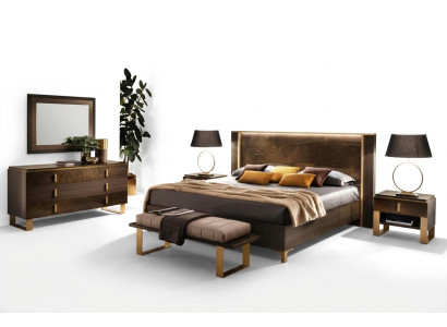 Letto comodino comò 4 pezzi Set camera da letto Decorazione Design Moderno Lusso