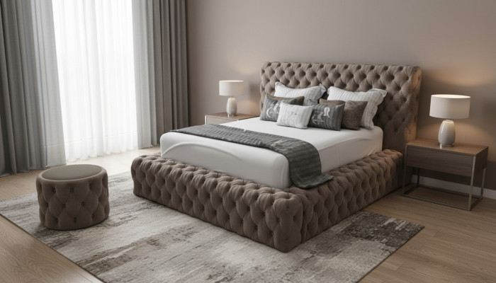 Letto 2x Comodino 3 pezzi. Set da camera da letto Moderno di Design di lusso Nuovi letti