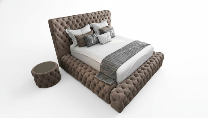 Tessile letto Arredamento Camera da letto Mobili di lusso Letti moderni Chesterfield Boxspring Nuovo