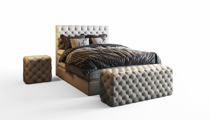 Letto 2x Comodini 3 pezzi. Set camera da letto Design mobili di lusso Moderni Letti Nuovi
