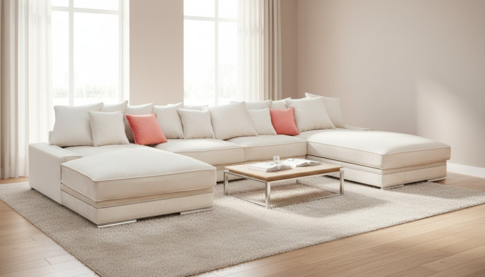 Tessuto di lusso moderno design divano ad angolo a U arredamento salotto nuovo