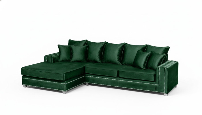 Divano a angolo L-forma in tessuto design di lusso divano componibile imbottito.