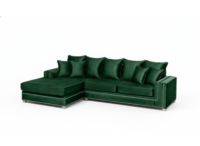 Divano a angolo L-forma in tessuto design di lusso divano componibile imbottito.