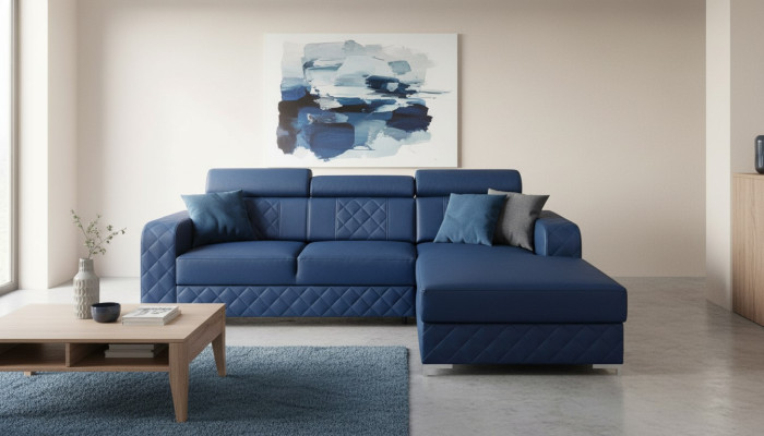Divano ad angolo in pelle a forma di L Design di mobili moderni Divano in tessuto vellutato	Textile
