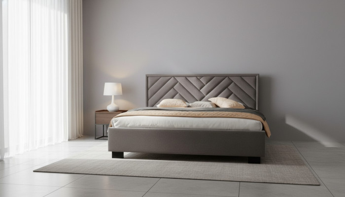 Letto 2x comodino 3 pezzi. Set da camera da letto di design di lusso. Set completo di letti.