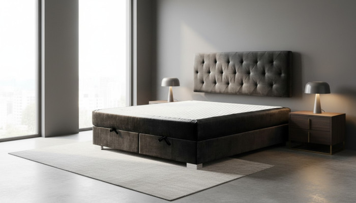 Letto boxspring di lusso Letti Camera da letto Doppi Mobili Tessuto 140 160 180 x 200cm