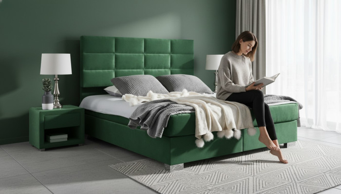 Boxspring Camera da letto Letto di lusso Letti Doppi Mobili Tessuto 140 160 180 x 200 cm