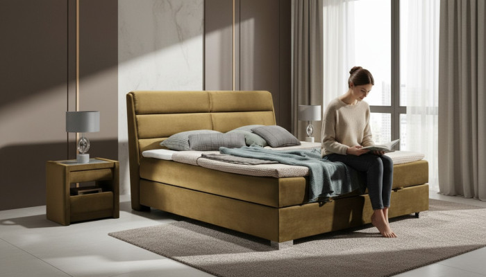 Camera da letto Letto matrimoniale di lusso Boxspring Letti Mobili Doppi Tessuto 140 160 180 x 200 cm