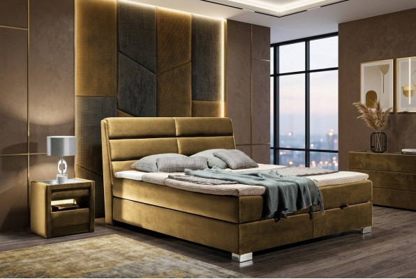 Camera da letto Letto matrimoniale di lusso Boxspring Letti Mobili Doppi Tessuto 140 160 180 x 200 cm