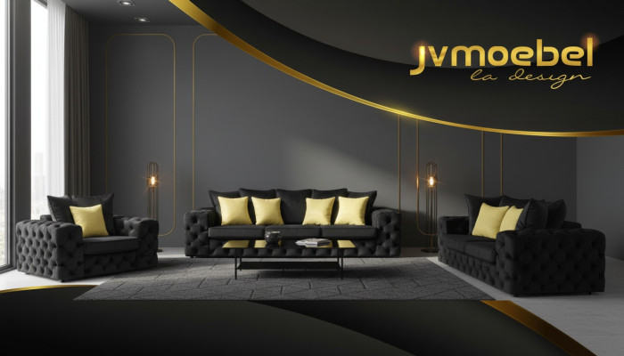 Chesterfield Design Set da soggiorno in stile inglese divano 3-2-1 posti.