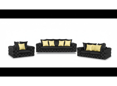 Chesterfield Design Set da soggiorno in stile inglese divano 3-2-1 posti.