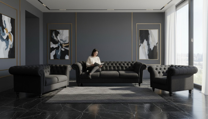 Divano Chesterfield design Mobili del soggiorno Divano 3 posti Divani Sofà