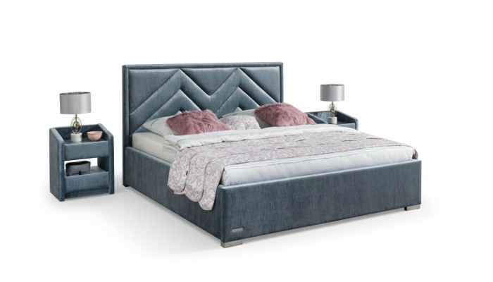 Set completo per la camera da letto Letto 2x Comodino 3 pezzi Set Designer Letti di lusso