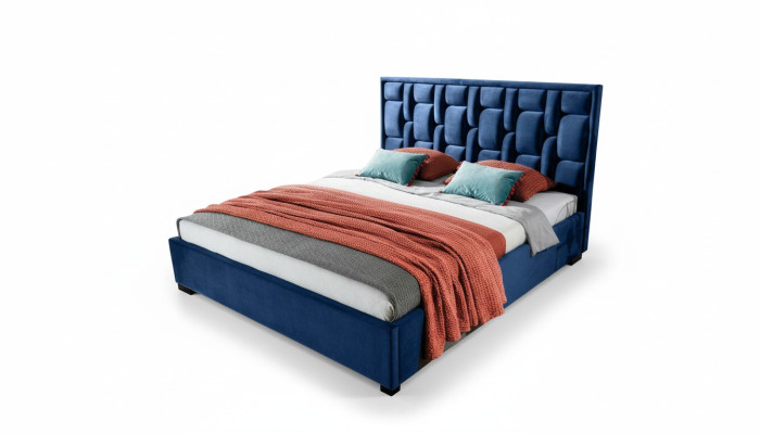 Letto blu design camera da letto arredamento moderno lusso nuovo design telaio.