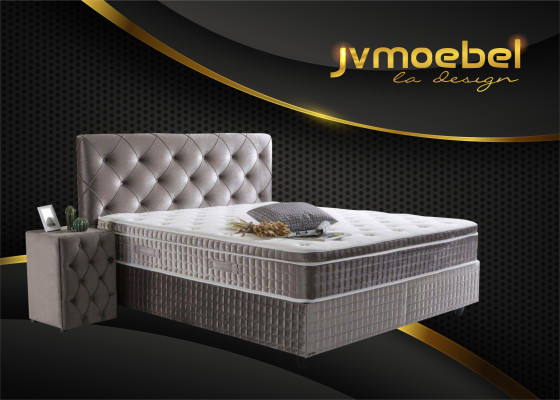 Letto elegante set 3 pezzi comodino mobili lusso materasso camera da letto struttura letto nuovo