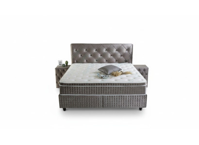 Letto elegante set 3 pezzi comodino mobili lusso materasso camera da letto struttura letto nuovo