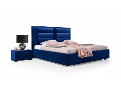 Letto in tessuto 2x comodino 3 pz set mobili camera da letto moderno lusso letti nuovo