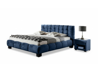 Letto tessile 2x comodino 3 pz set mobili camera da letto moderno lusso letti nuovo
