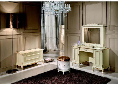 Tavolo da toeletta Stile italiano Mobile credenza Camera da letto Barocco Rococò Sgabello Nuovo