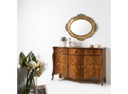 Mobili di design stile Barocco, cassettiera armadio marrone design lussuoso in legno.