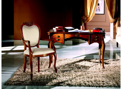 Mobili di lusso in legno per ufficio set 2 pezzi scrivania poltrona lusso italiana