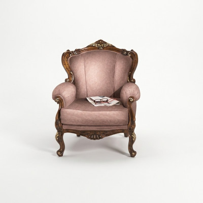 Invia poltrone rosa di lusso in stile barocco di design italiana - nuovi mobili per il salotto in legno.