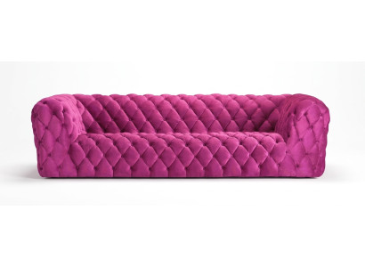 Pinke Xxl Divano Chesterfield Chesterfield in stoffa imbottita Viersitzer 250cm nuovo