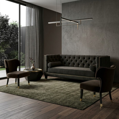 Chesterfield poltrona nera xxl in tessuto divani mobili imbottiti.