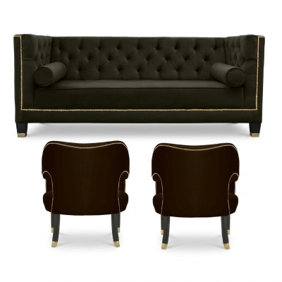 Chesterfield poltrona nera xxl in tessuto divani mobili imbottiti.