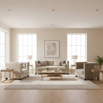 Divano letto color cammello Poltrona Mobili creativi Tessuto tessile Nuovo Divano soggiorno.