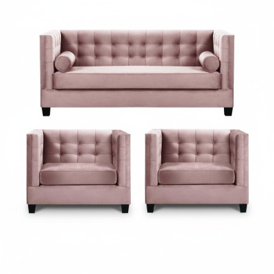 Set di divani in velluto con cuscini per divani, completo di set per il salotto, mobili per il soggiorno.