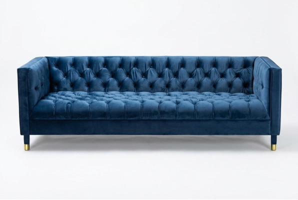 Divano Chesterfield divani blu in tessuto creativi mobili a 4 posti