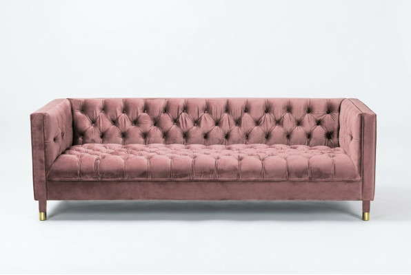 Divano Chesterfield Rosa 4 posti Tessuto Tessuto Divani xxl big 230cm