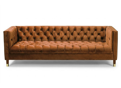 Arancione Divano Chesterfield in Tessuto Tessuto Divani di Lusso a 4 Posti