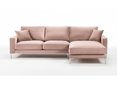 Divano ad angolo rosa in tessuto per il soggiorno, design divano, divani imbottiti, divano, divano ad angolo nuovo