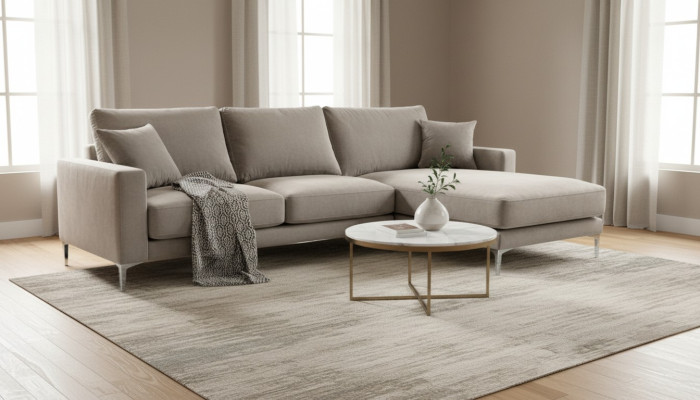 Divano angolare beige in stoffa design soggiorno divani imbottiti divani angolari nuovi