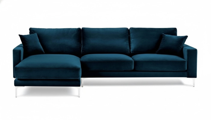 Divani Nuovo Creativo Divano ad Angolo in Tessuto Turchese Design Soggiorno Divani Imbottiti Sofa