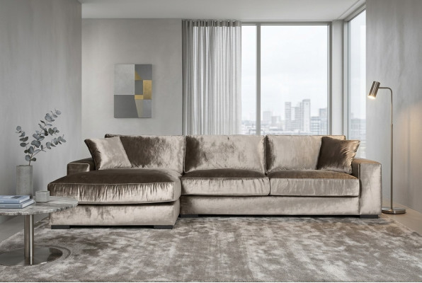 Divano angolare marrone in tessuto design soggiorno divani imbottiti divani italiani.