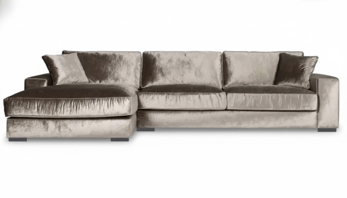 Divano angolare marrone in tessuto design soggiorno divani imbottiti divani italiani.