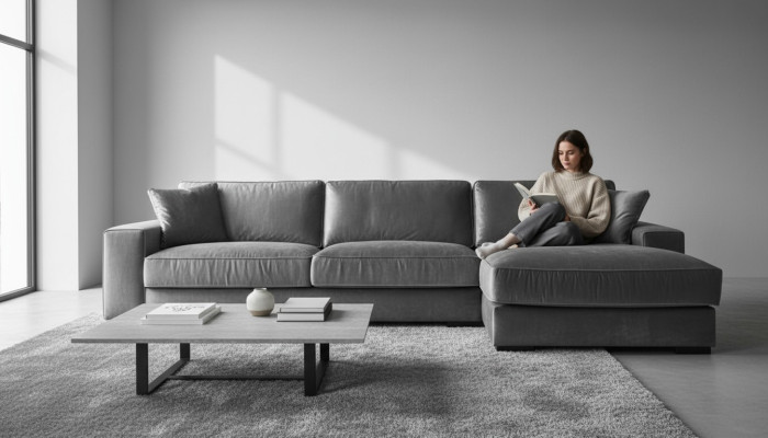 Divani angolari grigi design divani divani imbottiti italiani per il soggiorno