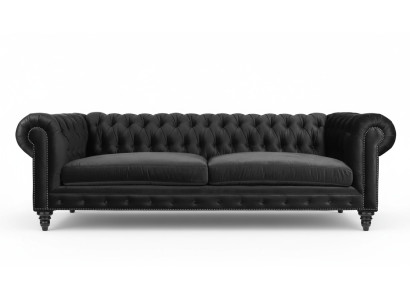 Chesterfield nero Soggiorno Moderno a tre posti in tessuto stile creativo