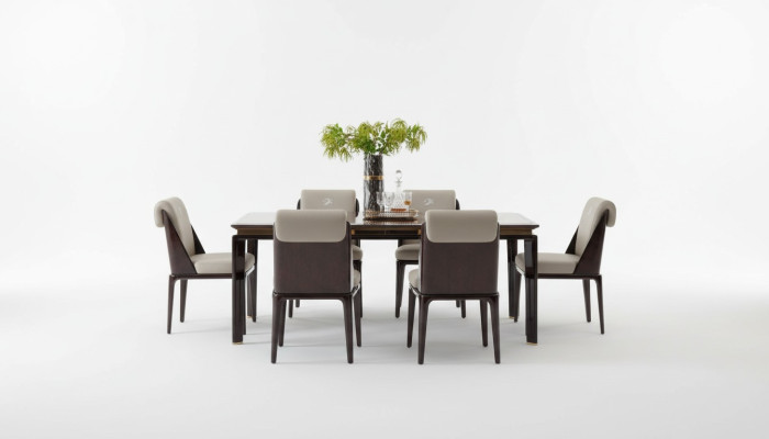 Tavolo da pranzo marrone, tavoli di design moderni, mobili da design di lusso per la sala da pranzo.