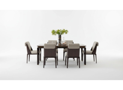 Tavolo da pranzo marrone, tavoli di design moderni, mobili da design di lusso per la sala da pranzo.