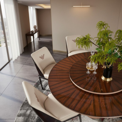 Tavolo da pranzo marrone Tavoli rotondi Design Mobili di lusso Tavolo da pranzo Cucina