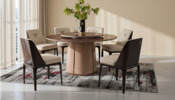 Tavolo da pranzo Tavolo Mobile Sedia a sdraio Sedia Set 5 pezzi. Gruppo Sala da pranzo di design