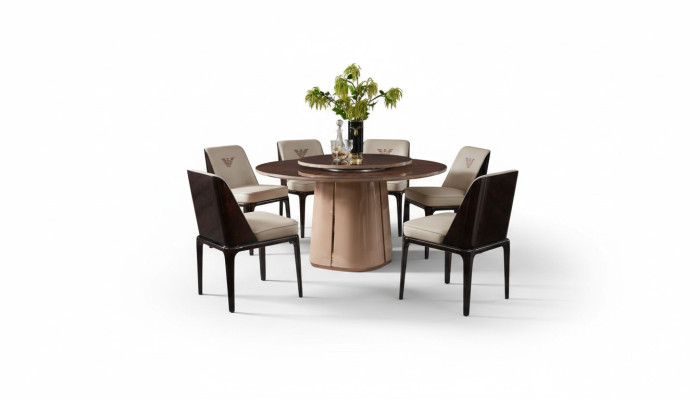 Tavolo da pranzo Tavolo Mobile Sedia a sdraio Sedia Set 5 pezzi. Gruppo Sala da pranzo di design